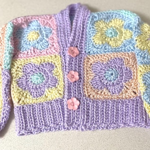 Hand Crocheted Child Pastel Cardigan